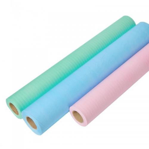 الصين Laminated Paper Film Roll Degradable Examination Bed Sheet Paper Film Roll Couch/Table Pad الصانع