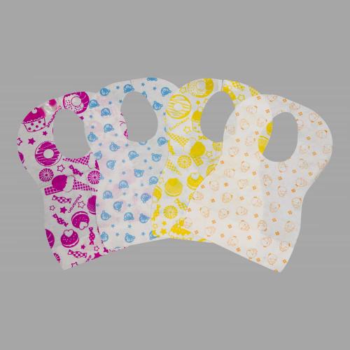 الصين Disposable Baby Bib, Waterproof Paper + PE Film 24.5*34.5cm with Pocket, Multi-Color for Home & Restaurant Use الصانع