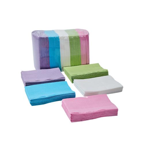 الصين Telijie Disposable Dental Bibs / Patient Napkins – 50×60cm, 2-Ply Paper + 1-Ply PE Film الصانع